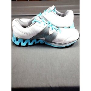 Reebok ZigTech ZigPulse White Blue Running Shoes Women 11 Midfoot HStrap Support